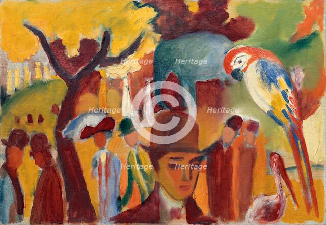 Small Zoological Garden in Brown and Yellow, 1912. Artist: Macke, August (1887-1914)