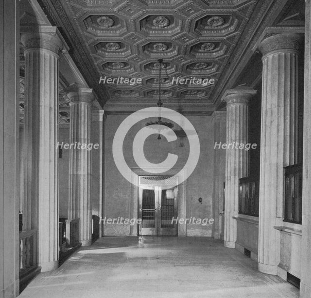 Smaller public space opposite the entrance - National City Bank, New York, 1922. Artist: Unknown.