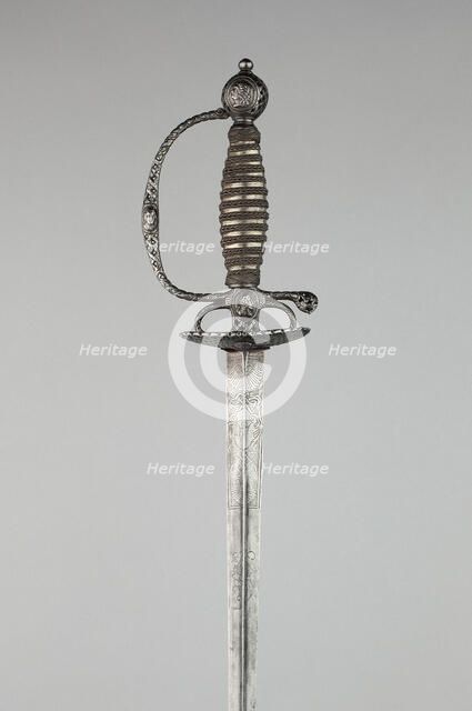 Smallsword with Portraits of Monarchs from the Bourbon Dynasty, France, c. 1770/80. Creator: Unknown.