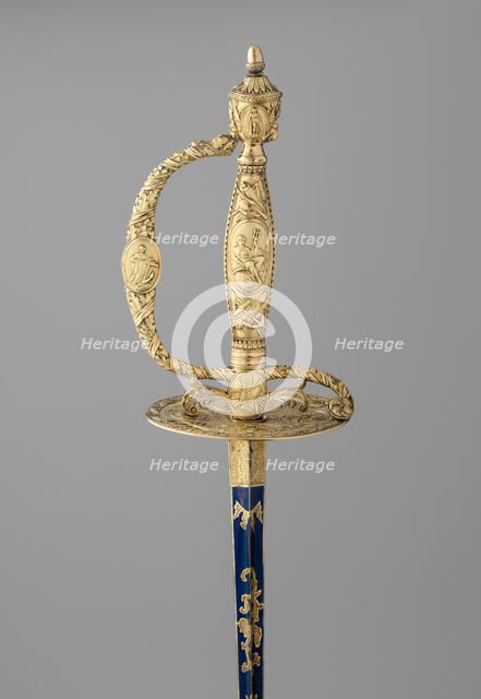Smallsword with Scabbard and Case, British, London, hallmarked for 1798-99. Creator: Michael Barnett.