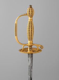 Smallsword with Scabbard, hilt and scabbard, probably Spanish; blade, German, Solingen, c1790-1800. Creator: Unknown