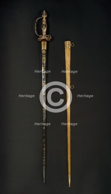 Smallsword with Scabbard, possibly German, ca. 1750-60. Creator: Unknown.