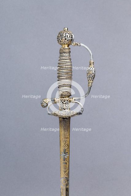 Smallsword, French, Paris; blade, German, hallmarked for 1694-95. Creator: Unknown.