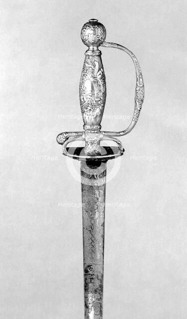 Smallsword, French, Paris, hallmarked for 1736. Creator: Unknown.