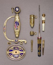 Smallsword Hilt and Scabbard Mounts, British, London, hallmarked for 1797-98. Creator: James Morisset