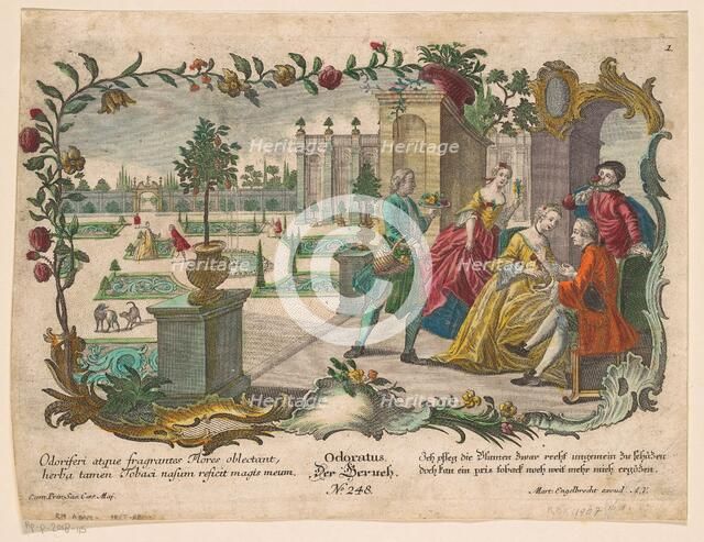 Smell, 1684-1756. Creator: Martin Engelbrecht.