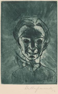 Smiling Head, Self-portrait (Lächelnder Kopf, Selbstporträt), 1923. Creator: Walter Gramatté