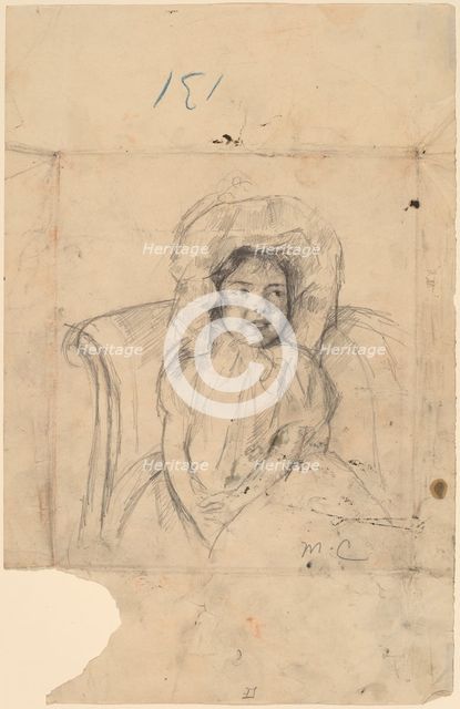 Smiling Margot Wearing a Ruffled Bonnet, c. 1902. Creator: Mary Cassatt.