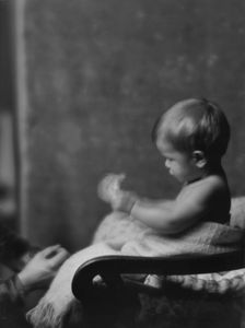 Smith, J. Bridgman, Mrs., baby of, portrait photograph, 1916. Creator: Arnold Genthe
