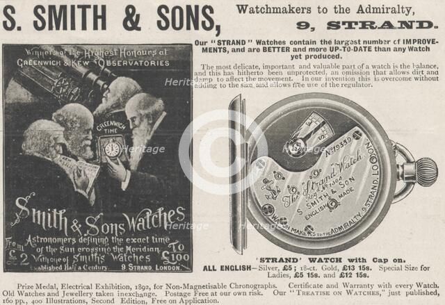 Smith & Sons, Watchmakers, 1898. Artist: Unknown