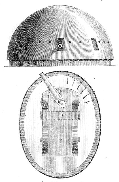 Smith's locomotive battery, 1862. Creator: Unknown.