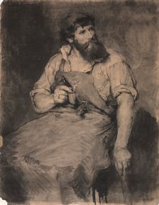Smithy, study for "Das Gericht", c.1883. Creator: Samuel H. Crone (American, 1858-1913)