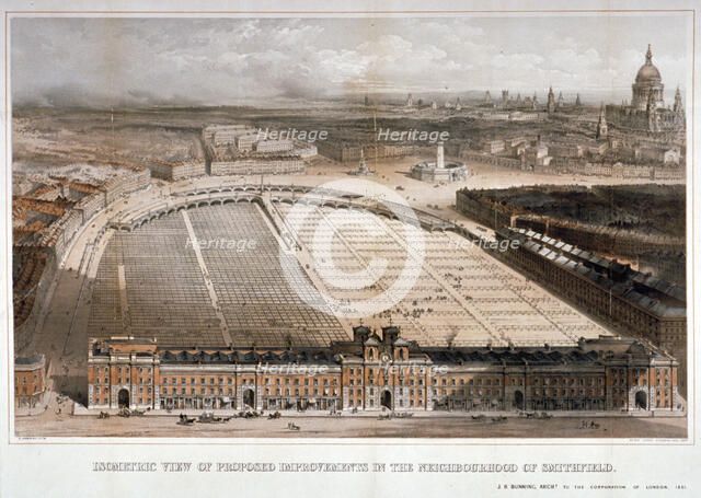 Smithfield Market, City of London, 1851. Creators: George Hawkins, John King & Co.