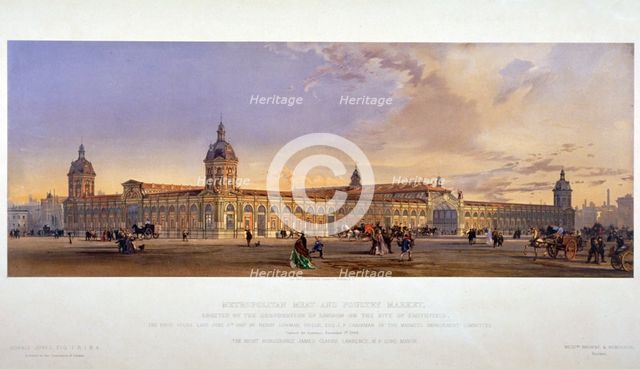 Smithfield Market, City of London, 1868.                                                Artist: Kell Brothers
