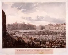 Smithfield Market, London, 1811. Artist: Thomas Rowlandson