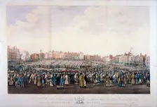 Smithfield Market, West Smithfield, City of London, c1825. Artist: Nathaniel Whittock