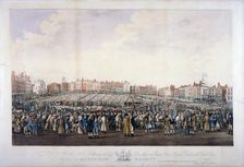 Smithfield Market, West Smithfield, City of London, c1825. Artist: Nathaniel Whittock