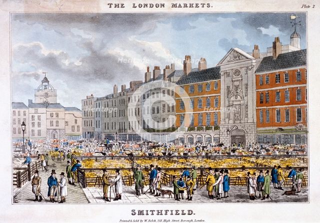 Smithfield Market, West Smithfield, London, c1825.  Artist: Anon