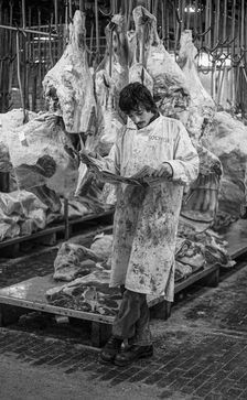 Smithfield Meat Market, City of London, January 1980. Creator: Peter Thompson