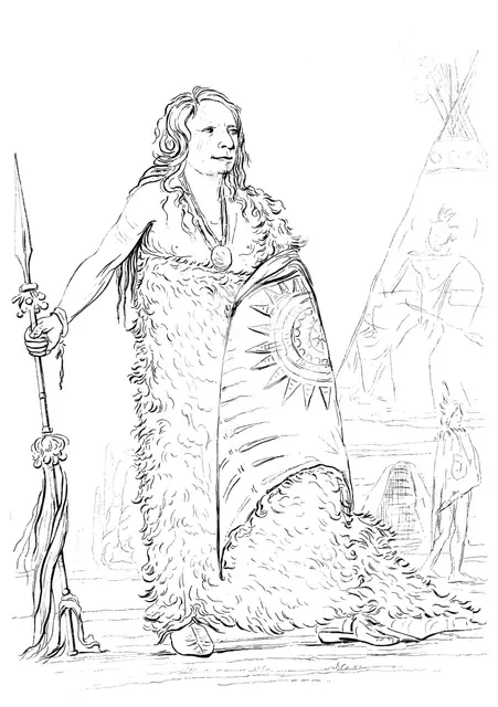 'Smoke', chief of the Ponca tribe, 1841.Artist: Myers and Co