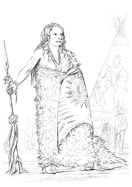 'Smoke', chief of the Ponca tribe, 1841.Artist: Myers and Co