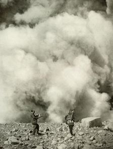 Smoke and Steam Rising from Asama's Crater after the Explosion 1910. Creator: Herbert Ponting