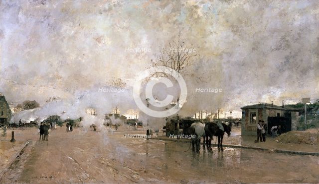 'Smoke on the Paris Circuit Line', 1885.  Artist: Luigi Loir