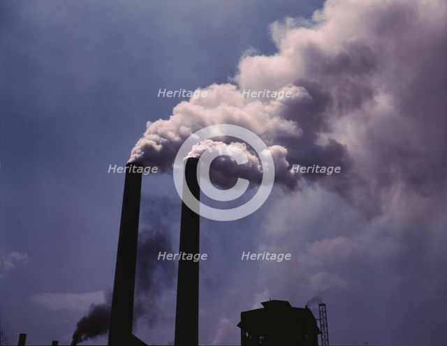 Smoke stacks, 1942. Creator: Alfred T Palmer.
