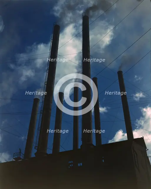 Smoke stacks, 1942. Creator: Alfred T Palmer.