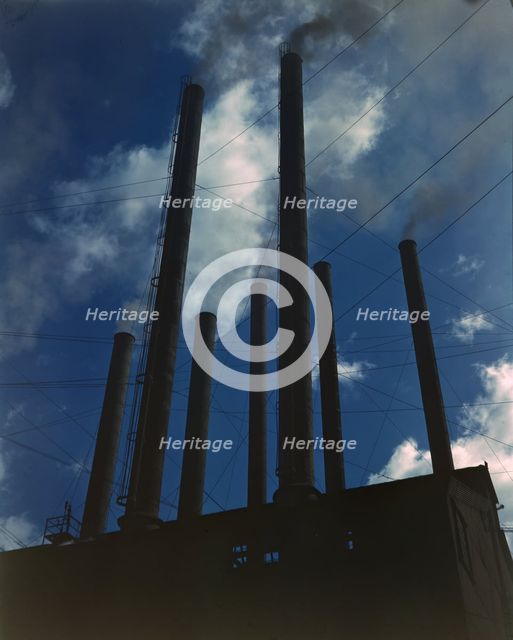 Smoke stacks, 1942. Creator: Alfred T Palmer.