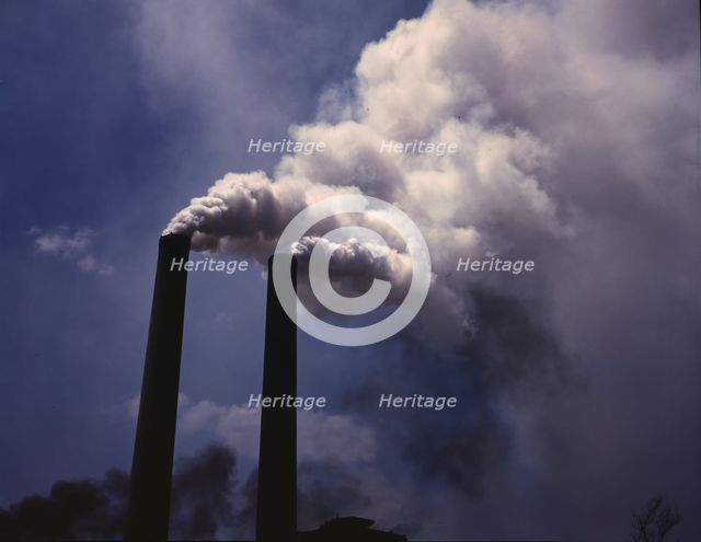 Smoke stacks, 1942. Creator: Alfred T Palmer.