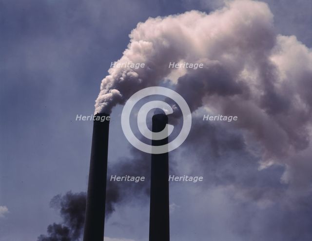 Smoke stacks, 1942. Creator: Alfred T Palmer.