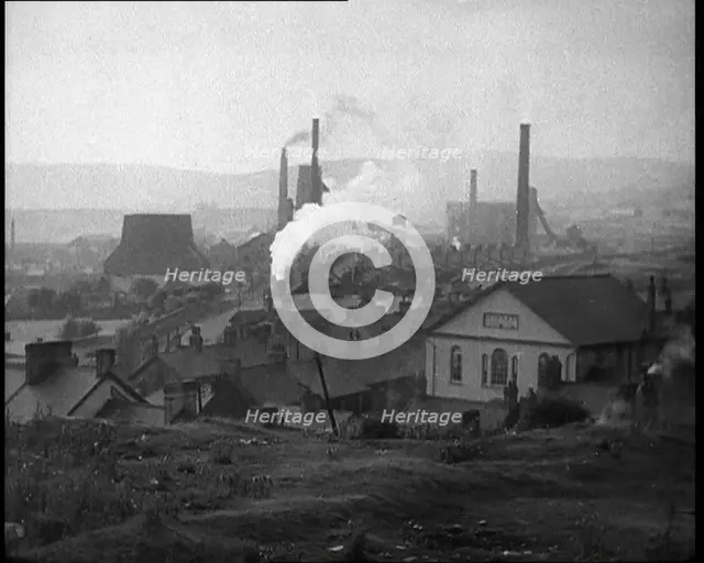 Smoke Rising from Factory Chimneys, 1933. Creator: British Pathe Ltd.