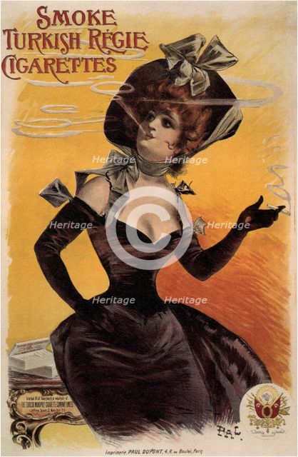 Smoke Turkish Regie Cigarettes, 1895. Artist: Paléologue (Paleologu), Jean de (1855-1942)