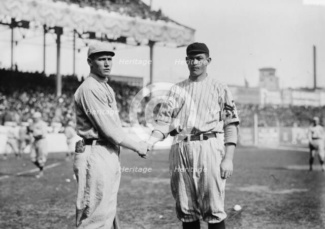 Smokey Joe Wood, Boston AL, & Jeff Tesreau, New York NL (baseball), 1912. Creator: Bain News Service.
