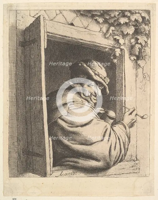 Smoker at the Window, 1610-85. Creator: Adriaen van Ostade.