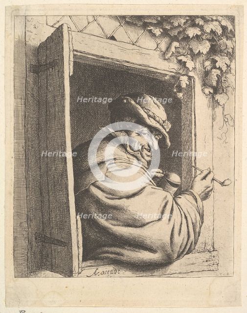 Smoker at the Window, 1610-85. Creator: Adriaen van Ostade.