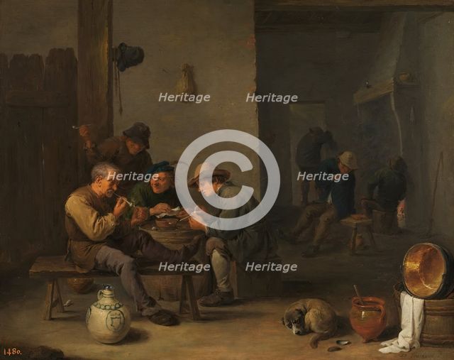 Smokers in a tavern, between 1631 and 1640. Creator: David Teniers II.