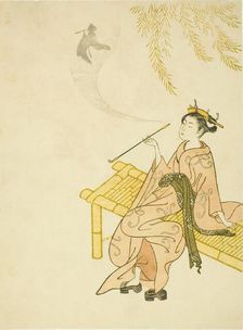 Smoking on a Bench, 1765. Creator: Suzuki Harunobu