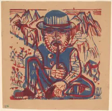 Smoking Peasant. Creator: Ernst Kirchner