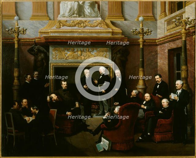 Smoking Room of the National Assembly at Palace of Versailles, in 1876, c1876. Creator: Leon Aclocque.