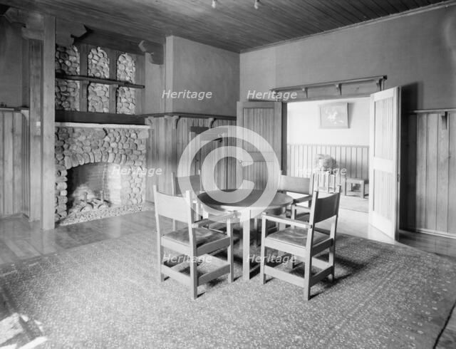 Smoking room, Paul Smith's casino, Adirondack Mountains, between 1900 and 1905. Creator: Unknown.