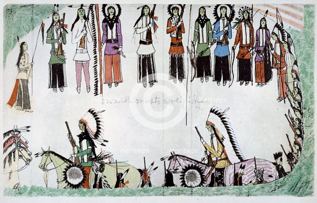 'Smoothing the Place Dance', c1889-1913. Creator: Amos Bad Heart Buffalo.