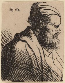 Snub-Nosed Man in a Cap, in or before 1630. Creator: Rembrandt Harmensz van Rijn