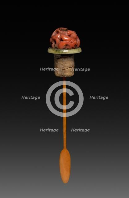 Snuff Bottle (stopper), 1661-1722. Creator: Unknown.