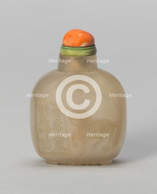 Snuff Bottle with a Horse, Qing dynasty (1644-1911), 1800-1850. Creator: Unknown.