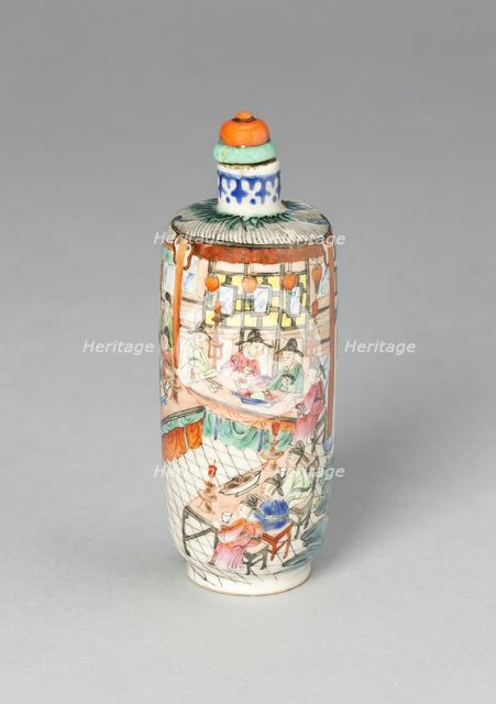 Snuff Bottle with a Scene from the Dream of the Red..., Qing dynasty, Jiaqing reign (1796-1820). Creator: Unknown.