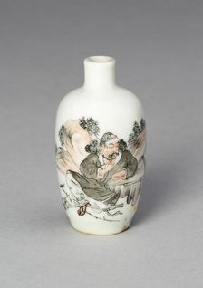 Snuff Bottle with Li Tieguai Leaning against a Rock, Qing dynasty (1644-1911), 1820-1880. Creator: Unknown