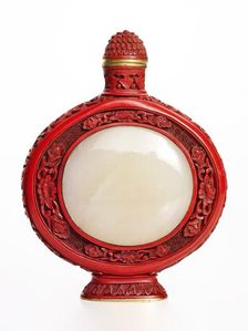 Snuff bottle with lid, 18th century. Creator: Unknown