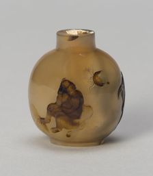 Snuff Bottle with Monkey on Rockwork, Qing dynasty (1644-1911), 1760-1830. Creator: Unknown